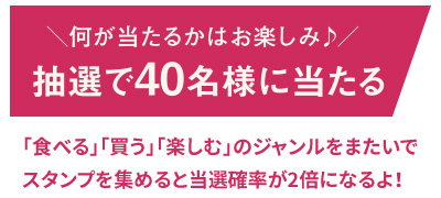 抽選で40名様に当たる